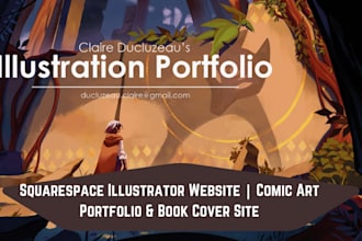 build squarespace illustrator website comic art website portfolio book cover sit