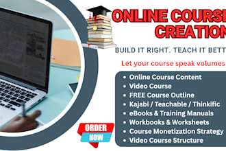 write online course content, course creation, video course, kajabi, teachable