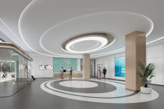 do 3d interior design for 3d reception area, 3d lobby and renovation