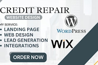 build credit repair website, finance website, investment wix website wordpress