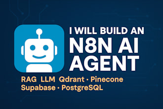 build powerful n8n ai agent using rag, llm, qdrant pinecone supabase, postgresql
