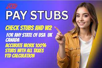 do accurate tax calculation for pay stubs, check stubs and w2 form