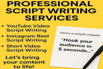 write SEO optimized youtube video scripts
