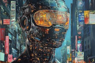 create cyberpunk illustration style crypto art for you