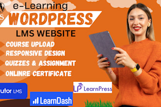 create an elearning wordpress website with learndash or tutor lms