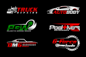make a modern racing, automotive, car wash and car repair logo