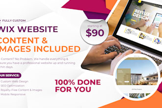 design and customize a stunning wix website for you including content and images