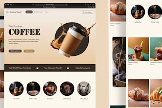 create a shopify restaurant, food ordering, bakery website