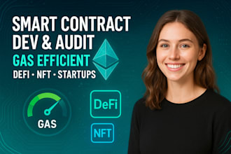 develop, audit gas efficient smart contracts  for defi nft projects startups