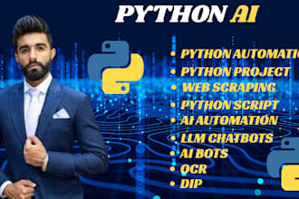build python ai automation script, python telegram bot, web scraper, python api