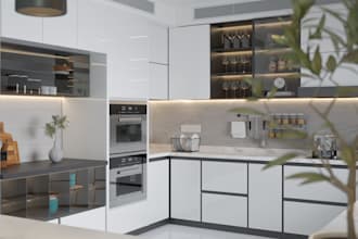 design your kitchen, floor layout and 3d rendering