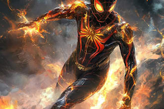 crate a superhero character concept art for your comic
