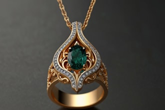 create 3d jewelry models, realistic ring, earring, pendant for 3d printing