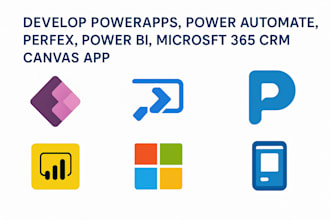 develop powerapps, power automate, perfex, powerbi, microsoft365 crm, canvas app