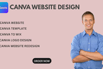 create and design canva website, canva landing page design