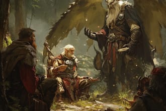 make a high quality dnd party art , sci fi character art illustration