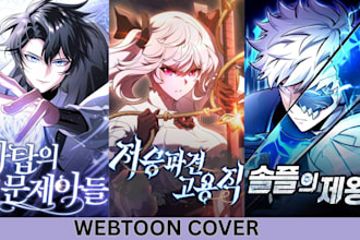 draw light novel cover webtoon book cover shonen anime manga webcomic cover art
