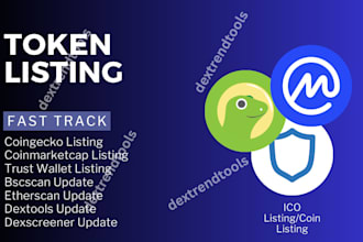 help you list token on coingecko or coinmarketcap within 7hrs, fasttrack listing
