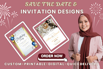 design elegant wedding invitation save the date and birthday invitation cards