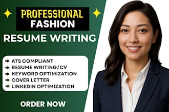 write rewrite fashion resume, professional CV, cover letter, optimize linkedin
