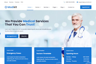 design pharmacy website medical healthcare clinic dental doctor website or store