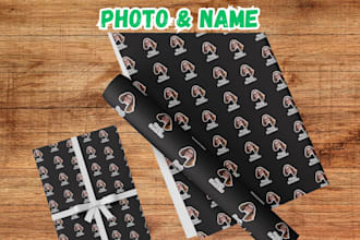 make a wrapping paper design with a custom face pattern design