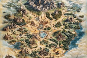 draw a custom fantasy map for rpgs, books and games