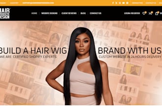 design a hair extension website, shopify hair website