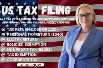 efile US tax returns for llcs corp nonprofit personal 1040 1065 1120 990ez 501c3