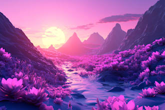 draw a environment art background game art illustration