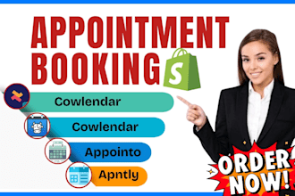 setup shopify appointment booking apntly appointo cowlendar bookx meety tipo