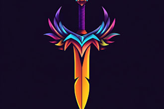 made design medieval fantasy game, rpg, mmo game logo