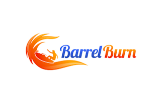 design looking striking barrel burn surfing brand logo