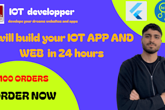 develop iot app or web using flutter ,esp32, raspberry pi, mqtt, websocket