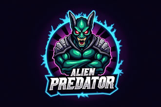 do modern alien predator monster logo with unique new concept