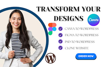 convert canva, figma, psd to wordpress website develop elementor pro expert