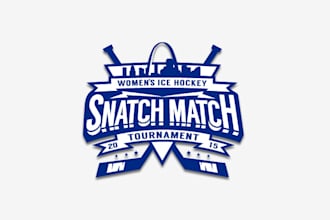 create fun women ice hockey tournament logo