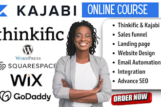 kajabi website design kajabi landing page thinkific online course sales funnel