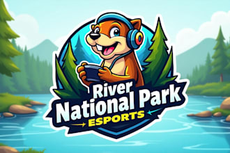 make modern river national park logo with source file in 12 hours