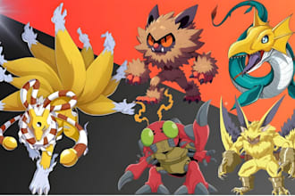make pokemon fakemon digimon bgiorg tcg cards game pixel art reference design