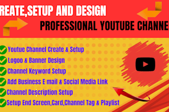 create and setup youtube channel with logo and banner