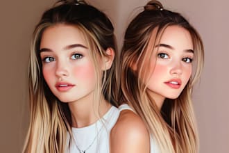 draw realistic painting portrait from your photo