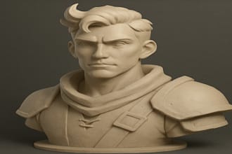 create a stylized, 3d character or realistic 3d bust character for games nfts