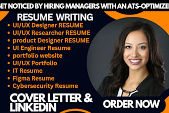 craft ats resume for UI UX designer, UX researcher tech, saas, product designer