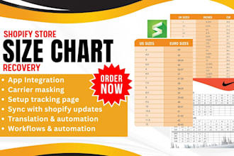 setup shopify store size chart and size guide kiwi mp smart bf csc esc jotly