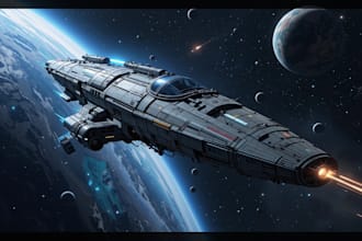 design a sci fi spaceship concept art for you