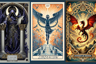 illustrate playing card game design tarot card deck oracle cards uno deck design