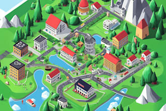 draw a unique vector or isometric map