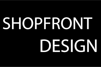design creative and trendy shopfront, window graphics, storefront