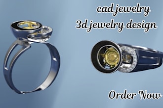 do 3d realistic jewelry render, diamond ring,cad jewelry, bracelet, jewel